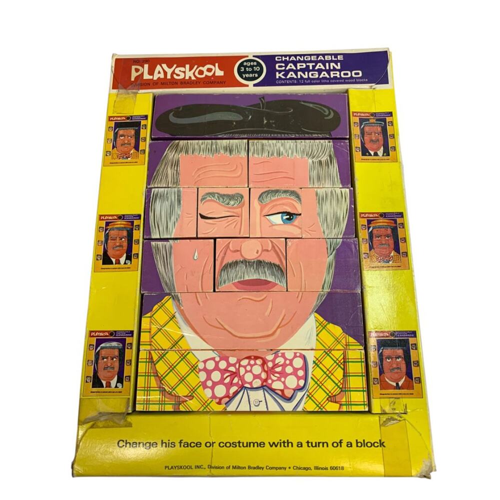 Playskool Vintage Changeable Puzzle Blocks Captain Kangaroo No 290